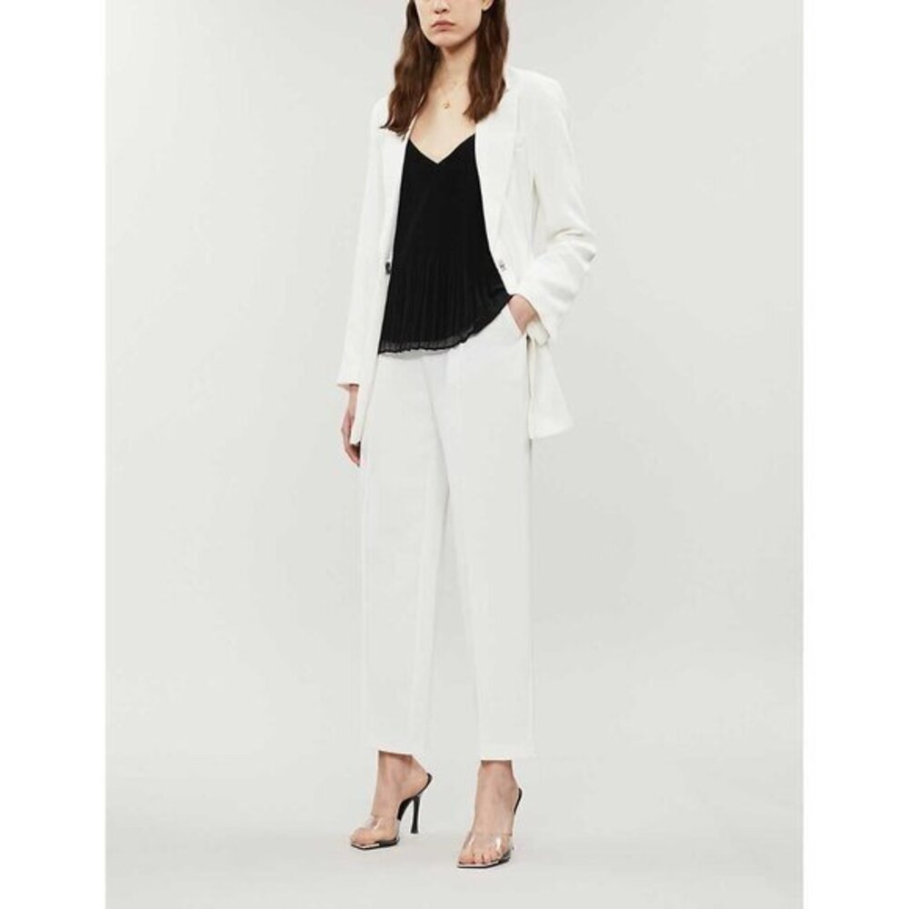 TOPSHOP Pants White High Rise Woven Dress Trousers Suit Pants SZ 4 NEW